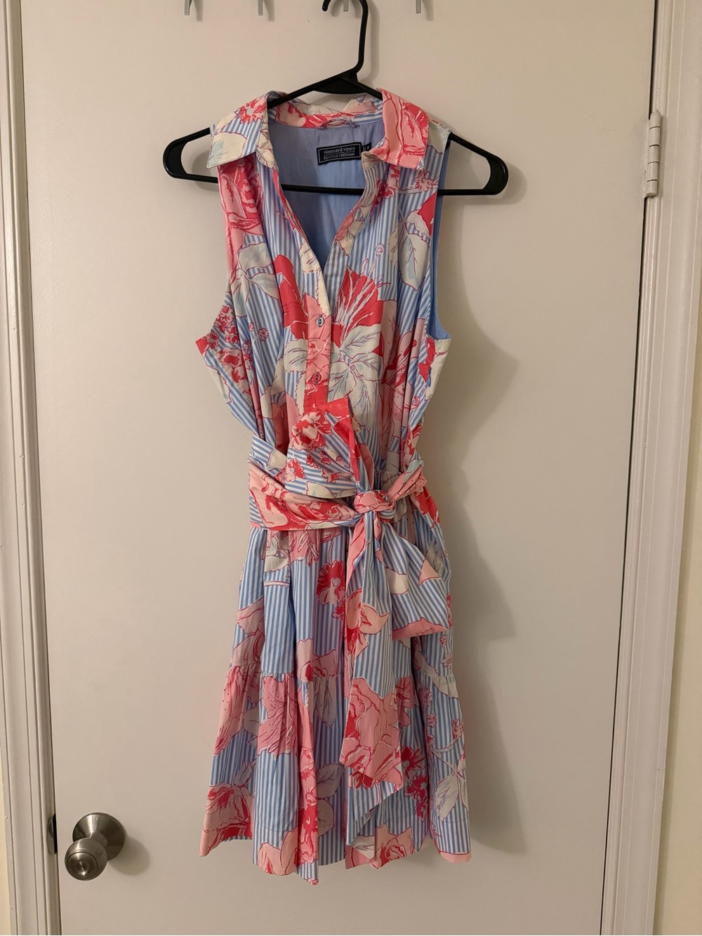 Worn once! Vineyard Vines - Kentucky Derby Belted Collar Dress - Size 10